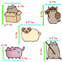 Комплект 2Life М'яка іграшка Pusheen cat 12х15 см та Набір 5 шт багаторазових наклейок v-12321 Петрово