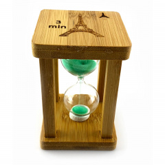 Пісочний годинник в бамбуку No Brand Time is Money 3 хв Зелений пісок (DN29766D) Полтава