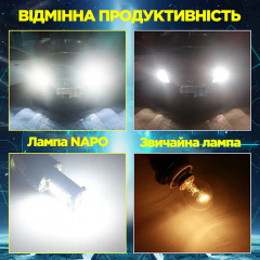 Комплект світлодіодних ламп Napo LED 1156-3030-24smd P21W 1156 BA15S 2 шт Білий (2474850861) Конотоп