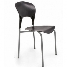 Пластиковий стілець Асторія чорний на хром ніжках