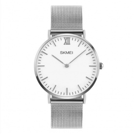 Кварцовий чоловічий годинник Skmei 1181 Large Сріблястий