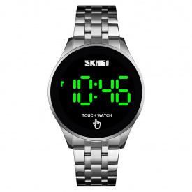 Чоловічий наручний світлодіодний годинник Skmei 1579 light Сріблястий