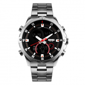 Чоловічий наручний годинник Skmei 1146 Сріблястий