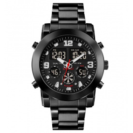 Чоловічий наручний класичний годинник Skmei 1642 Чорний