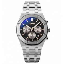 Чоловічий наручний класичний годинник Skmei 9296 Сріблястий
