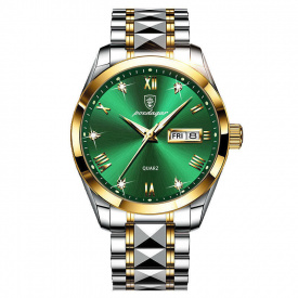 Наручний годинник чоловічий Poedagar Omega Сріблясто-золотий (3213)