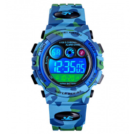 Годинник наручний дитячий Skmei 1547 Camouflage Light Blue 1547CMLTBU (17147-hbr)