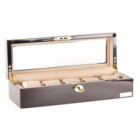 Скринька для зберігання годинників Salvadore WB/3081/5EC 35х12х9 см Черно-коричневый