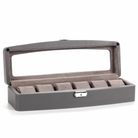Скринька для зберігання годинників Salvadore 38х13х8,5 см Сірий 6W-HX-GY