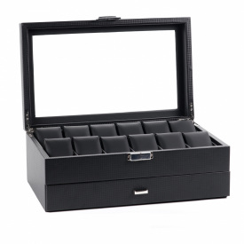 Скринька для зберігання годинників Craft 12PU.FIB.JW.BL 34х21х13 см Чорний