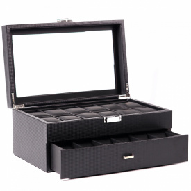 Скринька для зберігання годинників Craft 24PU.CARB.BL Чорний (24PU.CARB.BL)