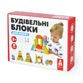 Дерев'яний конструктор "Будівельні блоки" Igroteco 900453 14 деталей