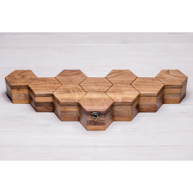Сотова скринька-органайзер для 10 годинників ecoWalnut 7.3х59.7х23.5 см
