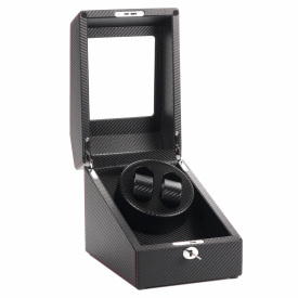 Скринька Salvadore для підзаводу 2 годинників 024/PU/SW 19х25х21,5 см Чорний