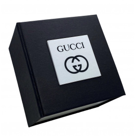 Подарункова упаковка-коробка для годинника Gucci чорний 90х90х60 мм