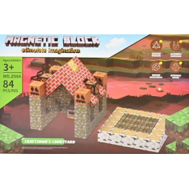 Дитячий магнітний конструктор No Brand Magnetic Block Майнкрафт 84 деталей Різнокольоровий (2104618518)