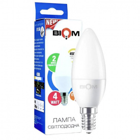 Светодиодная лампа Biom BT-550 C37 4W E14 4500К матовая (00-00001424)