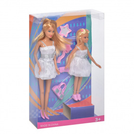 Ігровий набір Лялька з донькою Defa 8126 з аксесуарами Білий