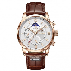 Наручний годинник чоловічий Lige Signature Золотий (2571)