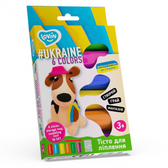 Набор теста для лепки Ассорти #Ukraine TM Lovin 41171 6 цветов