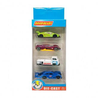 Набор металлических машинок A-Toys 698-04S в коробке 4шт Вид 2