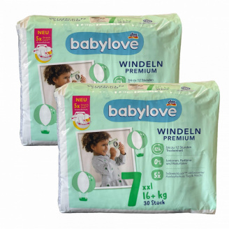 Підгузки Babylove Premium 7 XXL (16+ кг) 60 шт