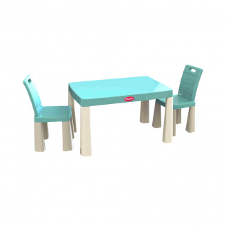 Дитячий пластиковий Стіл і 2 стільці DOLONI TOYS 04680/7 бірюзовий