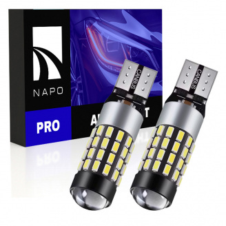 Комплект світлодіодних ламп Napo PRO T10-3014-57smd W5W T10 2 шт Білий (2495392825)