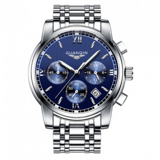 Годинник чоловічий Guanquin Liberty Silver