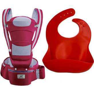 Хіпсит Baby Carrier 6в1 та слинявчик Червоний (vol-9947)