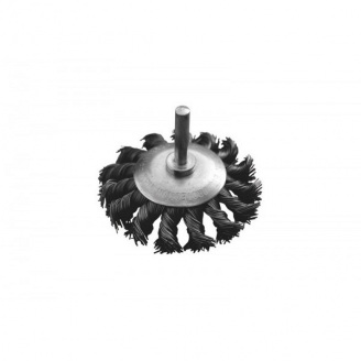 Щітка конусна із плетеного дроту D 75 зі стрижнем 1/4 MASTERTOOL GM (19-9307)