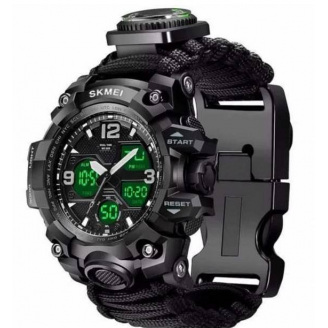 Армійський годинник Skmei 1155B Hamlet Paracord Чорний (1155-55)