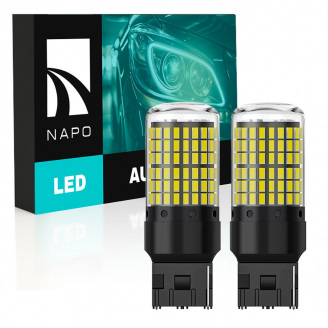 Комплект світлодіодних ламп Napo LED 7440-3014-144smd W21W T20 7440 2 шт Білий (2519756150)
