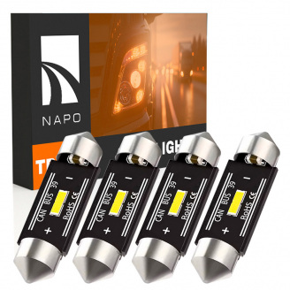 Комплект світлодіодних ламп для вантажівок Napo Truck SJ-7020-1SMD 24V 39mm C5W C10W 4 шт Білий (2530978890)