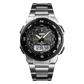 Чоловічий наручний годинник Skmei 1370 Silver 1370SI (17129-hbr)