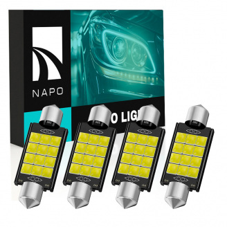 Комплект світлодіодних ламп Napo LED SJ-3030-12SMD 39mm C5W C10W 4 шт Білий (2476328050)
