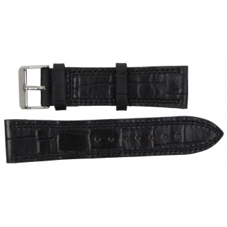 Ремінець для годинника зі шкіри Mykhail Ikhtyar 22 мм Чорний (S619-22S black)