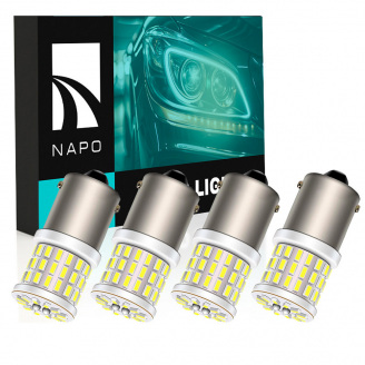 Комплект світлодіодних ламп Napo LED 1156-3014-57smd-ceram P21W 1156 BA15S 4 шт Білий (2472921137)