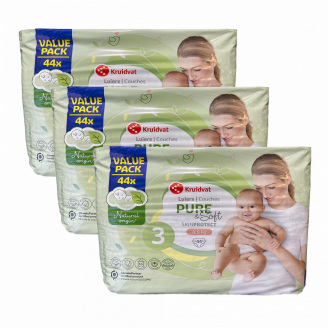Дитячі підгузники Kruidvat Pure & Soft 3 4-9 кг 132 шт