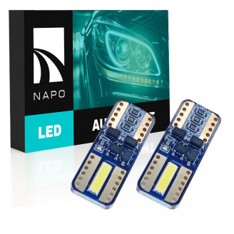 Комплект світлодіодних ламп Napo LED T10-7020-2smd W5W T10 2 шт Білий (2470571142)