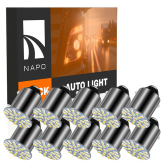 Комплект світлодіодних ламп Napo Truck 1156-3014-22smd 24V P21W 1156 BA15S 10 шт Білий (2522248927)