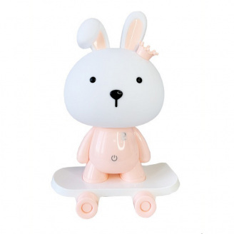 Нічник дитячий Зайчик на скейті Mega Zayka MGZ-1407 (Pink)