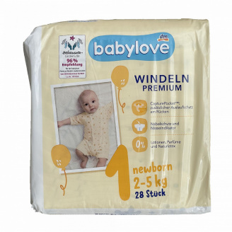 Дитячі підгузки Babylove Premium 1 (2-5 кг) 28 шт