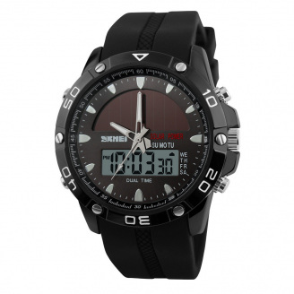 Годинник наручний чоловічий Skmei 1064 Black 1064BK (15881-hbr)