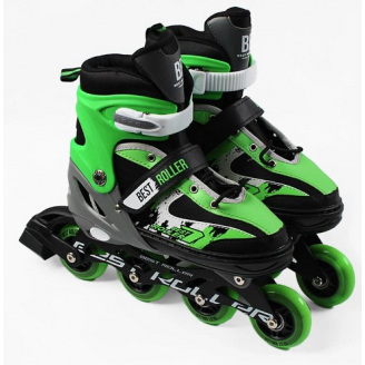 Роликові ковзани Best Roller PU 38-42 Чорно-зелений (171556)