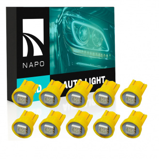 Комплект світлодіодних ламп Napo LED T10-5050-1smd T10 W5W 10 шт Жовтий (2458861116)
