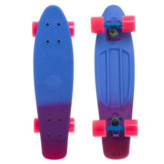 Скейтборд SP-Sport Penny RUBBER SOFT FISH SK-412-4 22 Блакитний-фіолетовий-Рожевий
