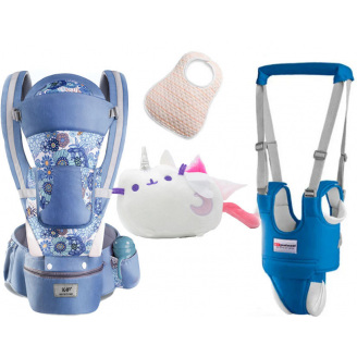 Хипсит Baby Carrier эрго-рюкзак кенгуру переноска 6 в 1 игрушка Пушин кот Луна (vol-1899) Синий