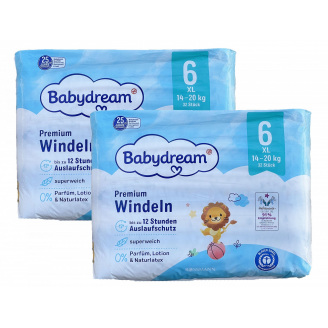 Дитячі одноразові підгузники Babydream 6 XL 14-20 кг 64 шт