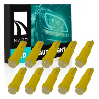 Комплект світлодіодних ламп Napo LED T5-1led-A T5 W1,2W 10 шт Жовтий (2440703146)
